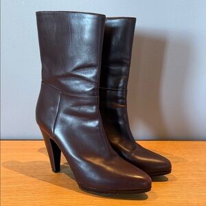 Prada Dark Brown Heeled Boots